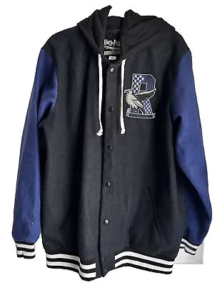Buy Harry Potter Ravenclaw Wool Blend Button Down Hooded Varsity Jacket Size XL • 38.61£