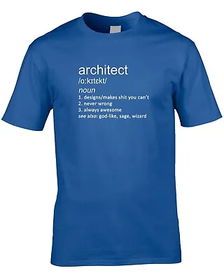 Buy Architect Definition Mens T-Shirt Designer Gift Idea Builder Work Job Occupation • 10.95£