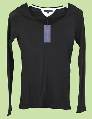 Buy TOMMY HILFIGER Houston T-Shirt Men's Long Sleeve V Neck Stretchy Black SMALL • 29.99£