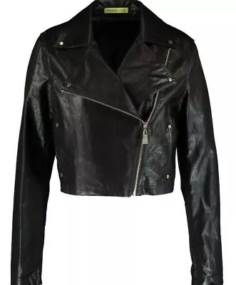 Buy Versace Jeans Women's Black Biker Jacket Size 42IT(10UK) • 79.99£