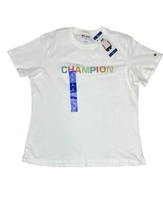 Buy Champion Ladies Athletic Graphic Crew Neck Tee Shirt | D12 • 14.18£