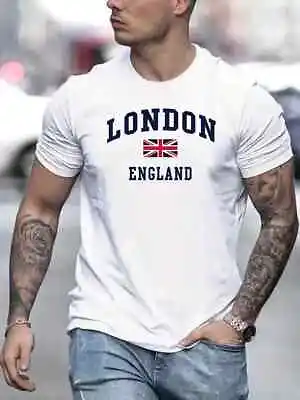Buy London T-shirt Official National Flag Printed Mens Short Sleeve Cotton Shirt Tee • 8.99£