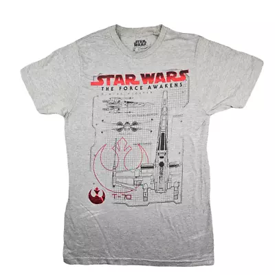 Buy Star Wars The Force Awakens T Shirt Size M Light Grey Mens X Wing Fighter • 12.99£