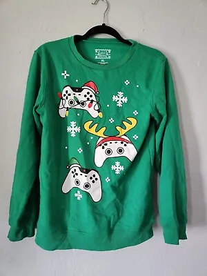 Buy Teens Christmas Gaming Sweater Green Game Controller Gamer Christmas Holiday Sof • 11.45£