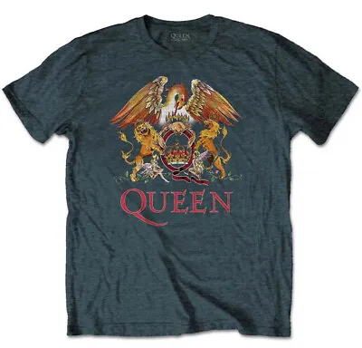 Buy Queen Classic Crest Grey T-Shirt OFFICIAL • 16.29£
