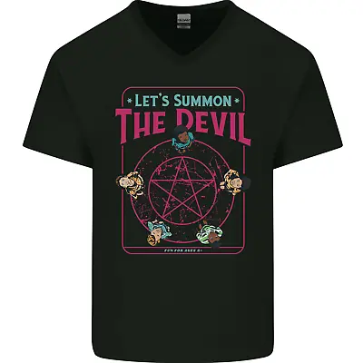 Buy Lets Summon The Devil Ouija Board Demons Mens V-Neck Cotton T-Shirt • 11.99£