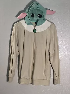 Buy Disney Star Wars Yoda Face Hoodie Zip Up Sweater Sz XL • 28.42£