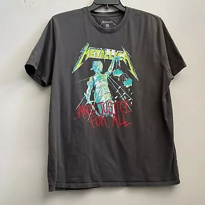 Buy Metallica And Justice For All Band Gray Graphic Men's T-shirt Size 2X • 15.12£