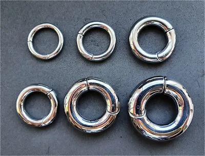 Buy Steel Clicker Hinged Segment Rings Large Gauge Septum Ear Nipple 1.2mm - 10mm • 7.50£