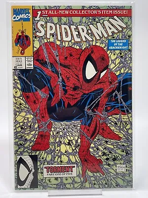 Buy 1990 SPIDER-MAN #1 By TODD MCFARLANE Classic GREEN COVER DIRECT Key HIGH GRADE • 19.13£