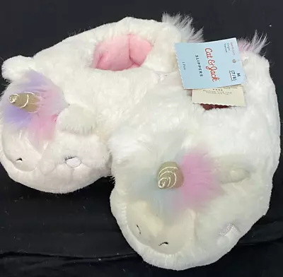 Buy Toddler Girls Cat & Jack Unicorn Slippers Size Medium (7/8) • 11.25£