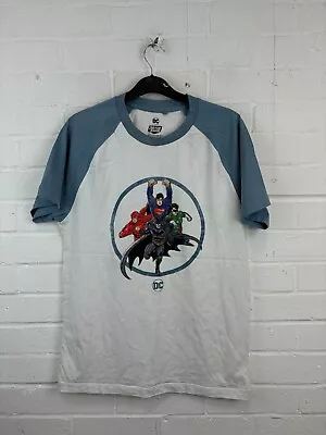 Buy DC Justice League | White & Blue Short Sleeve Graphic T-Shirt M #CS • 6.64£