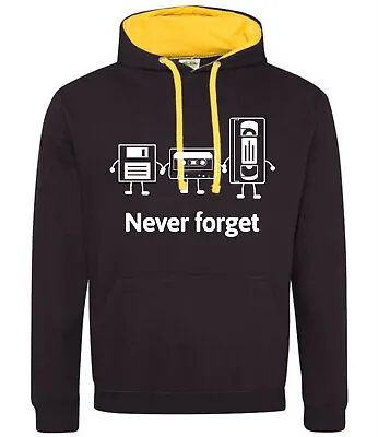 Buy Mens Gaming Hoodie Hoody Hooded Sweatshirt Never Forget Tape Floppy Gamer Gifts • 18.99£