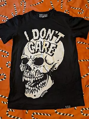 Buy Killstar Size S Skull T-shirt 'I Don't Care' Alternative Emo Goth Punk Metal • 12£