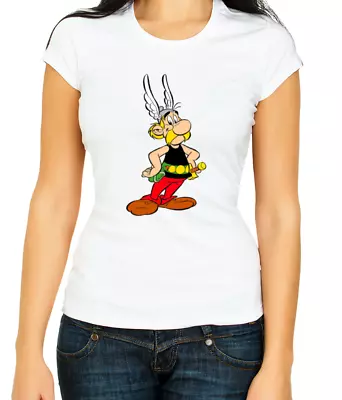 Buy Asterix  W/B  Women's 3/4 Short Sleeve T-Shirt H514 • 9.98£