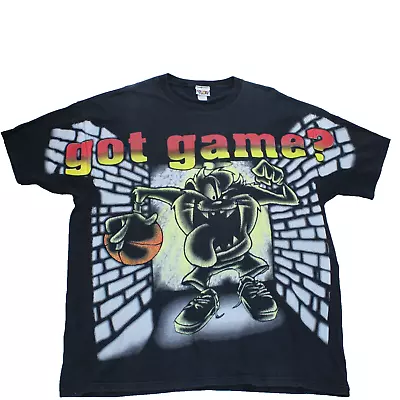 Buy Looney Tunes TAZ T Shirt Mens XL Full Graphic 90s 1996 Got Game Basketball Long • 149.99£