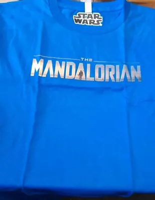 Buy Star Wars The Mandalorian T-shirt Bright Blue Medium • 9.99£