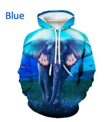 Buy Animal Elephant 3D Printing Men's Hoodie Personality Hoodie Pullover Sweatshirt • 19.10£