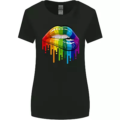 Buy LGBT Bitten Rainbow Lip Gay Pride Day Womens Wider Cut T-Shirt • 8.75£