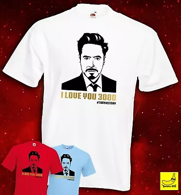 Buy Marvel Avengers I Love You 3000 Endgame Ironman Robert Downey JR Marvel Tee • 8.99£