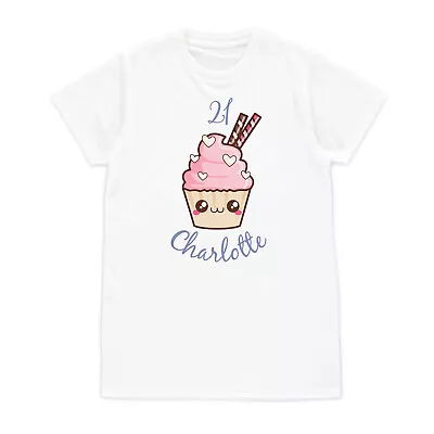 Buy Custom T Shirt Name Cupcake Personalised Birthday Gift Gifts Womens Men Tee Cute • 14.99£