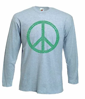 Buy Peace Symbol Marijuana Leaf Long Sleeve T-Shirt • 15.95£