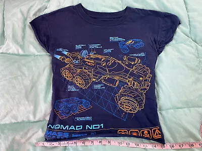 Buy Cropped Mass Effect Andromeda Tshirt S Vehicle Draft Drawing Blueprint NOMAD ND1 • 9.45£