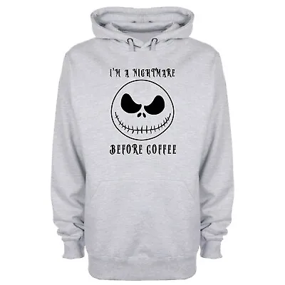 Buy I'm A Nightmare Before Coffee Funny Printed Hoodie (Jack Skellington Inspired) • 23.95£