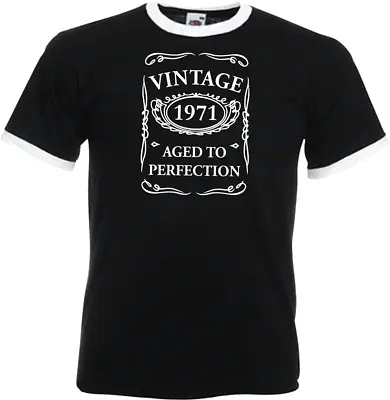 Buy 53rd Birthday Gifts Presents Year 1971 Mens Ringer Vintage T-Shirt Aged To New • 9.99£