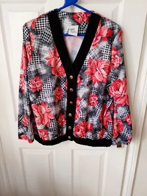 Buy Ladies Beautiful Summer Black Red And White Button Up Jacket Bottom Elasticated • 4£