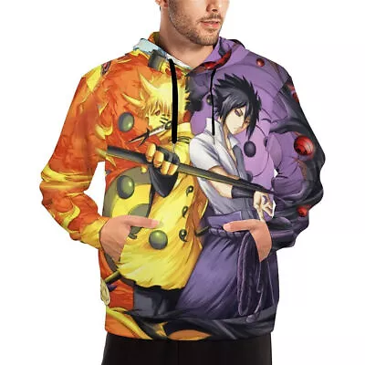 Buy Men Women Hoodie Naruto Hooded Sweatshirt Couple Tops Shirt Clothes Anime Print • 17.75£