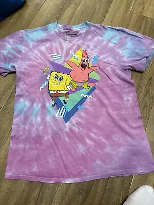Buy Spongebob Squarepants *Fits As A Small*  T-Shirt Tie Dye Graphic Print • 12.99£