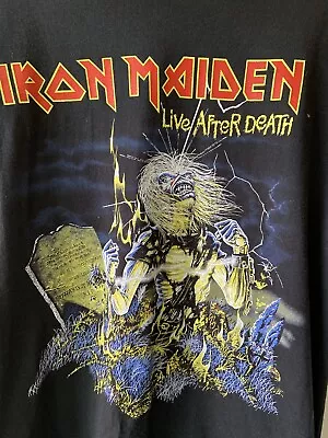 Buy Iron Maiden Rare Live After Death T Shirt Black Mens Size M • 40£