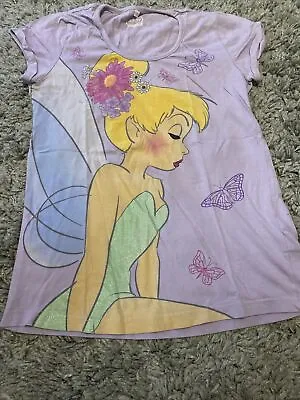 Buy Womens Disney Store Tinkerbell T-Shirt Top Purple Size 6 • 4.99£