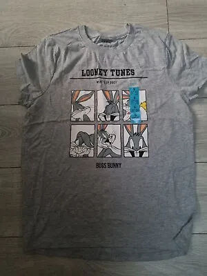Buy Looney Tunes Bugs Bunny T Tee Shirt Top T-Shirt Small Grey Cartoon New • 8.99£