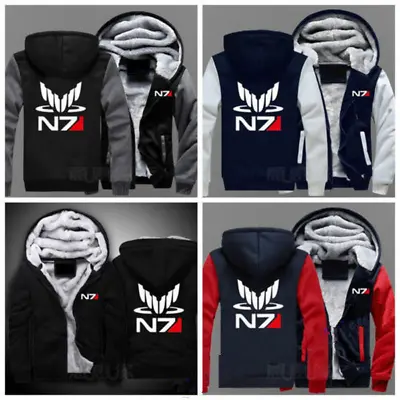 Buy Cool !Game Mass Effect N7 Hoodie Cosplay Coat Jacket Thick Hooded Sweatshirt • 39.59£