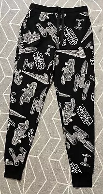 Buy Star Wars Black & White Cuffed Lounge Pants Pyjamas Bottoms Size Small Tesco • 7£