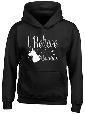 Buy I Believe In Unicorns Girls Kids Childrens Hooded Top Hoodie • 14.99£