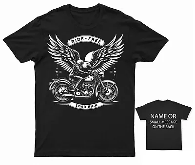 Buy Freedom Wings Biker T-Shirt – Ride Free Soar High' Moto Tee • 13.95£