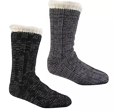 Buy Pierre Roche Men's Cozy Lounge Slipper Socks Anti Slip Bottom Grippers UK 6-11 • 17.49£
