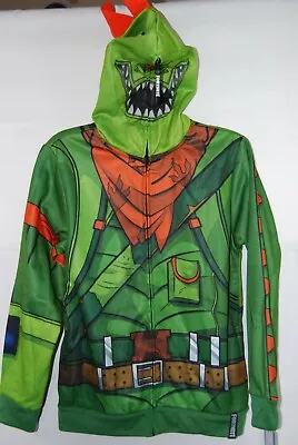 Buy Fortnite Boys I AM REX Full Zip Mask Hoodie Jacket Collectible Green Size L NWT • 23.62£