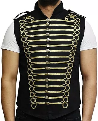 Buy Mens Vest Military Hussar Drummer Tunic Lightweight Sleeveless Parade Jacket • 33.99£