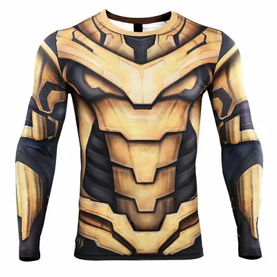 Buy Avengers 4 Endgame Thanos T-Shirts Cosplay Superhero 3D Compression T-Shirts New • 13.20£