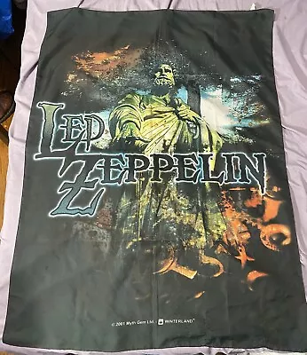 Buy VTG Led Zeppelin 2001 Mythgem Wall Tapestry Black Metal Rock Cloth Made In Italy • 19.54£
