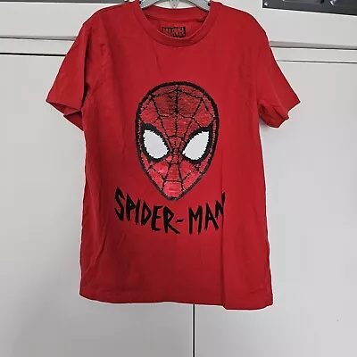Buy Red Next Sequin Spiderman T-shirt, 8 Years. • 2£