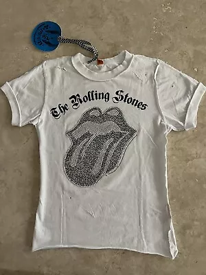 Buy RARE Amplified Rolling Stones Distressed Rhinestone Rock Star T-SHIRT SIZE M. • 56.93£