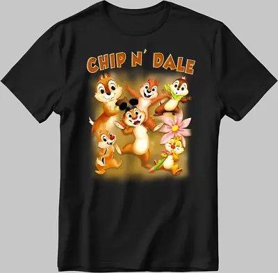 Buy Chip'n Dale Short Sleeve White-Black Men's-Women's T Shirt C513 • 10£