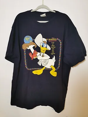 Buy VINTAGE DISNEY Animal Kingdom Donald Duck Men's Unisex T-Shirt Disney World Xl • 64.99£