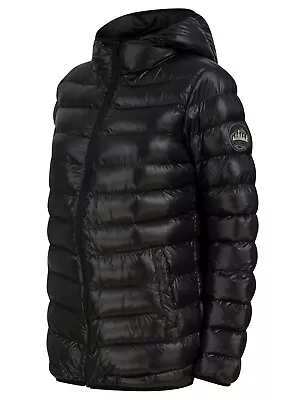 Buy Women's Ladies Quilted Padded Red Black Coat Hooded Puffer Jacket Zip Pockets • 21.95£