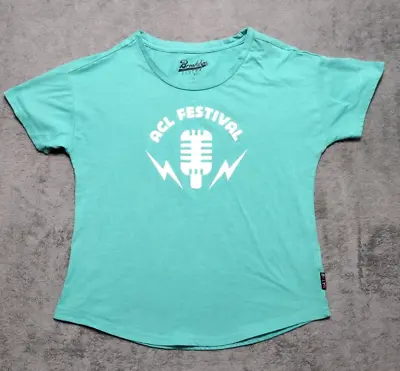 Buy 2015 Austin City Limits Festival Shirt Womens Large Green Foo Fighters Graphic • 18.94£